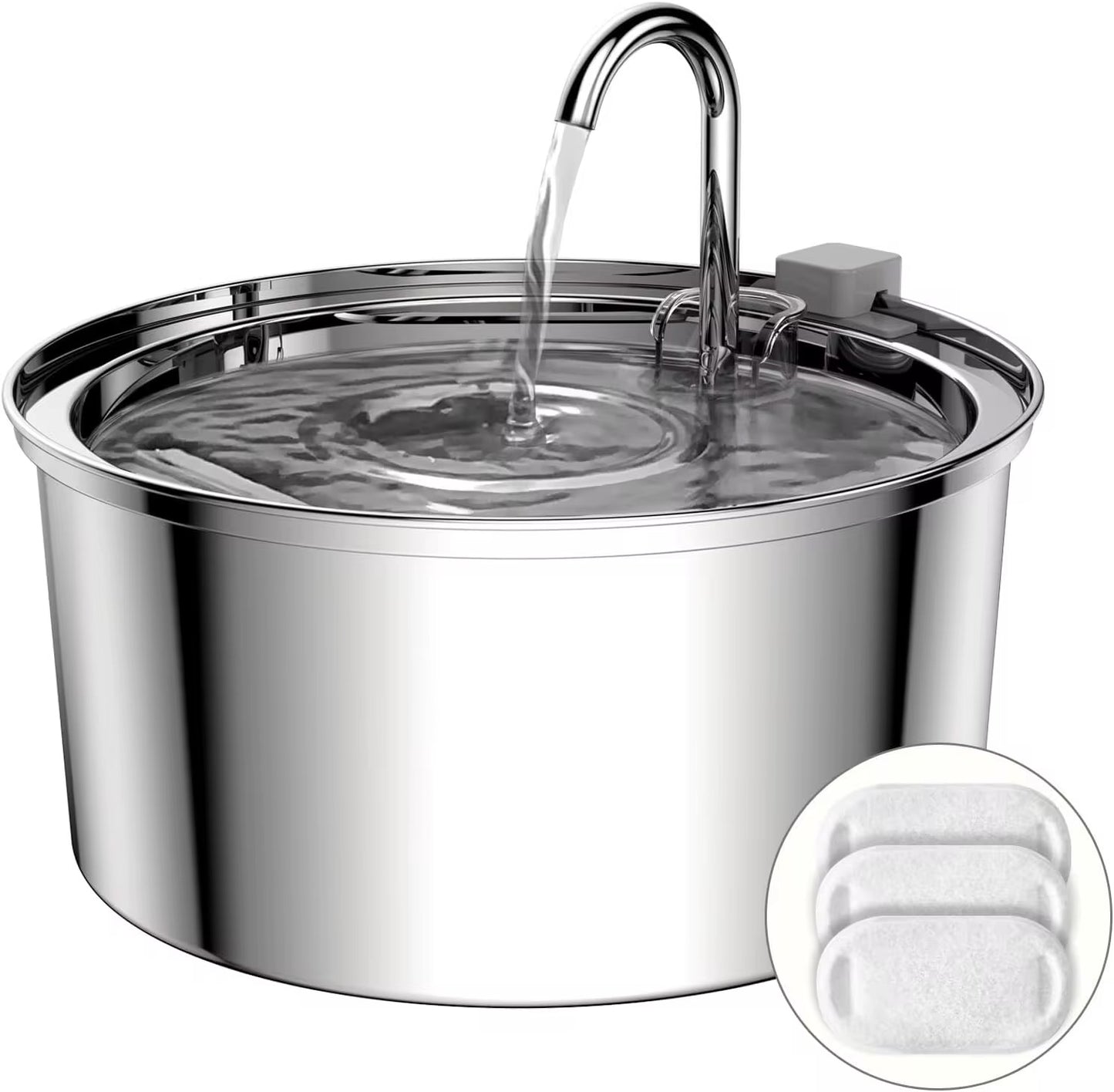 3.2 L Stainless Steel Pet Water Fountain – Quiet, Hygienic & Auto-Filtering