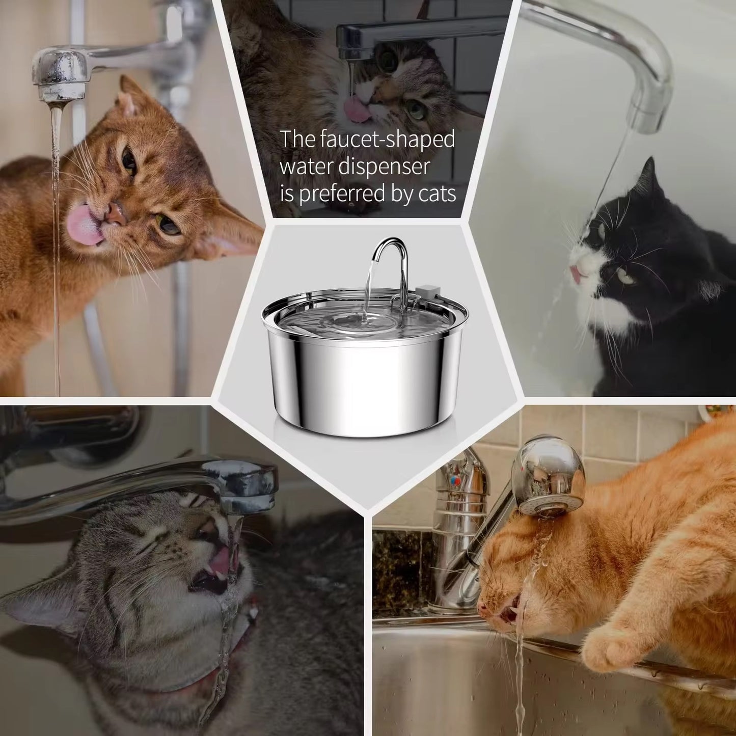 3.2 L Stainless Steel Pet Water Fountain – Quiet, Hygienic & Auto-Filtering