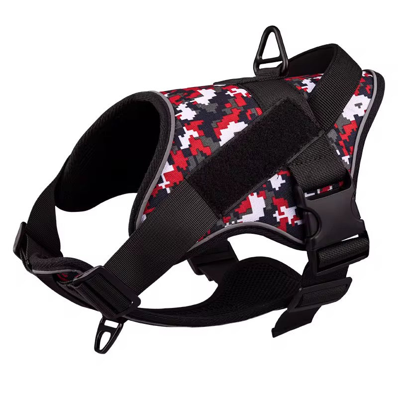 Adjustable Reflective Tactical Dog Harness – No-Pull & High Visibility Safety