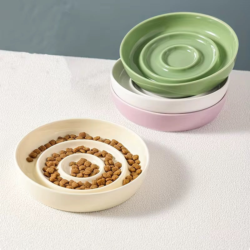 Elevated Ceramic Slow Feeder Cat Food Bowl – Stylish & Healthy Feeding for Cats | Petcore.Ke