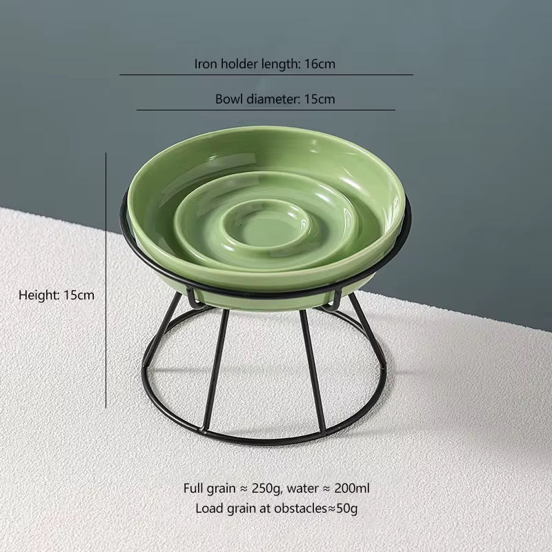 Elevated Ceramic Slow Feeder Cat Food Bowl – Stylish & Healthy Feeding for Cats | Petcore.Ke