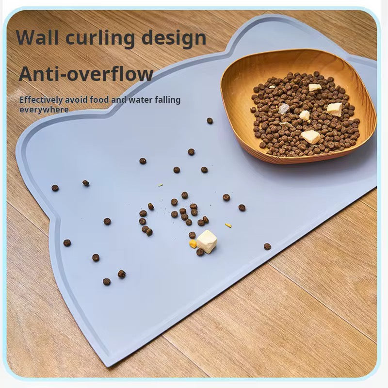 Cat-Shaped Waterproof Silicone Pet Food Mat – Cute & Mess-Free