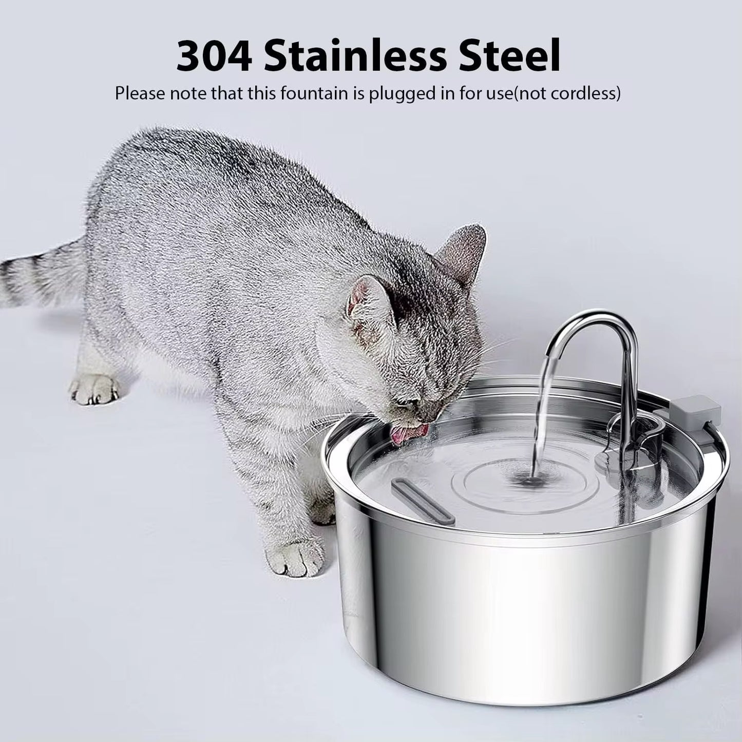 3.2 L Stainless Steel Pet Water Fountain – Quiet, Hygienic & Auto-Filtering