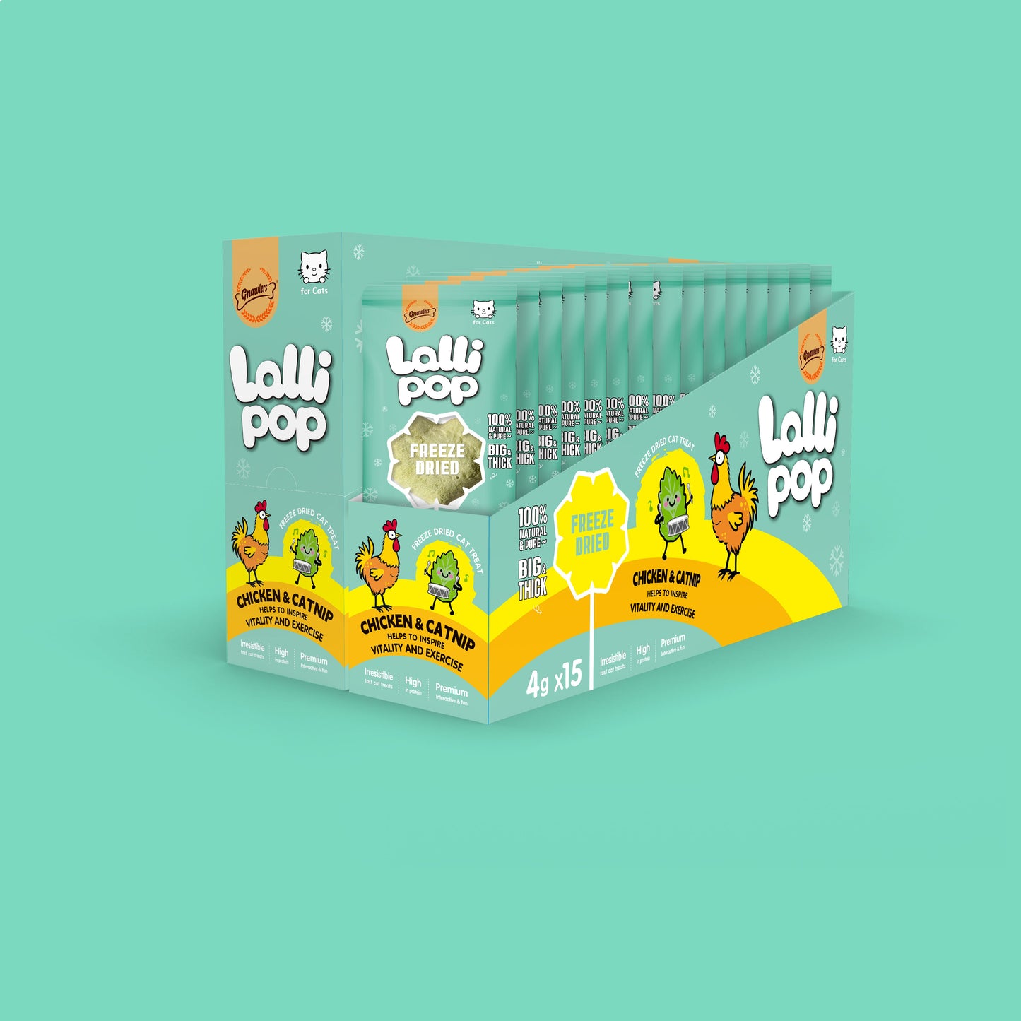 Gnawlers Freeze-Dried Chicken & Catnip Lollipop Cat Treats | High-Protein Cat Snacks in Kenya