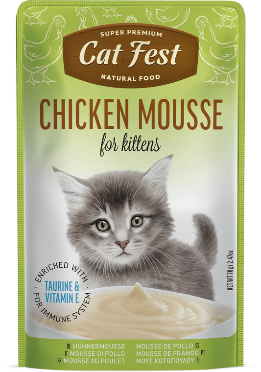 Cat Fest Chicken Mousse Pouches For Kittens
