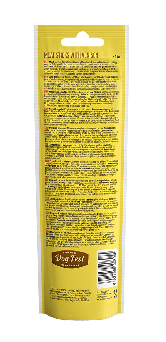 Dog Fest Meat Sticks with Venison – Natural Dog Treats