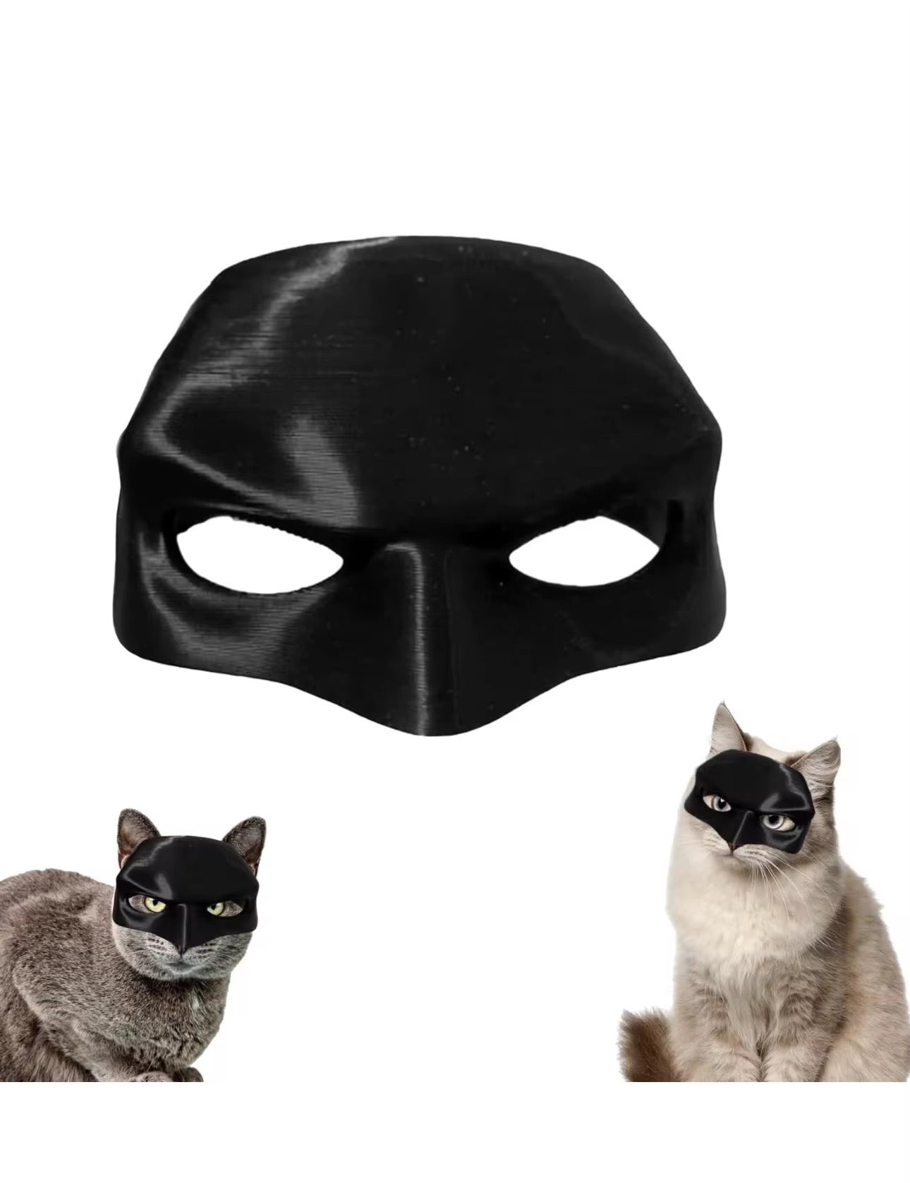Cat Bat Man Mask – Halloween Superhero Half-Face Pet Costume