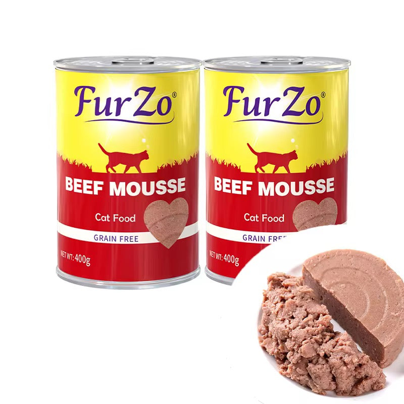 Furzo Grain-Free Beef Mousse Canned Cat Food 400g | Premium Wet Cat Food for Cats in Kenya