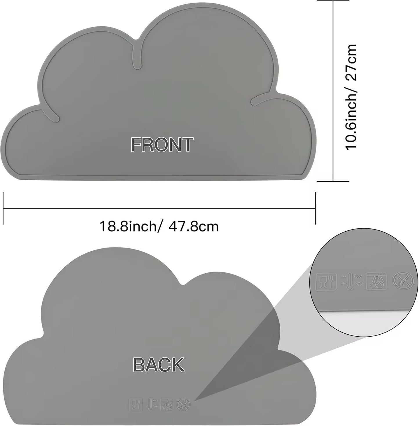 Cloud-Shaped Silicone Pet Food Mat – Anti-Slip & Waterproof