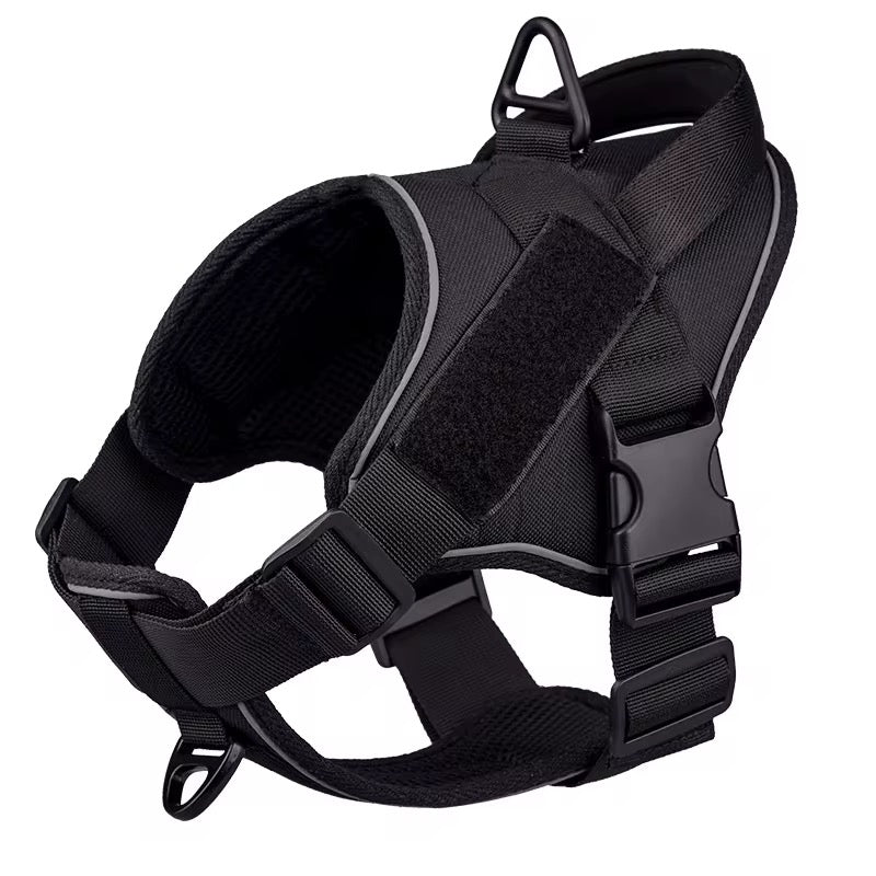 Adjustable Reflective Tactical Dog Harness – No-Pull & High Visibility Safety