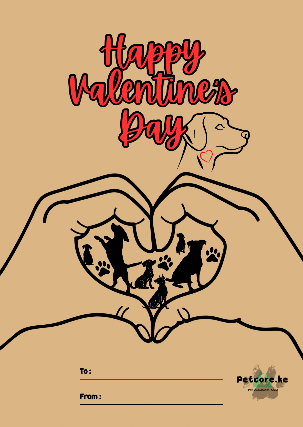 Happy Valentine’s Dog Greeting Card for Dog Mom & Dog Dad – Petcore Kenya