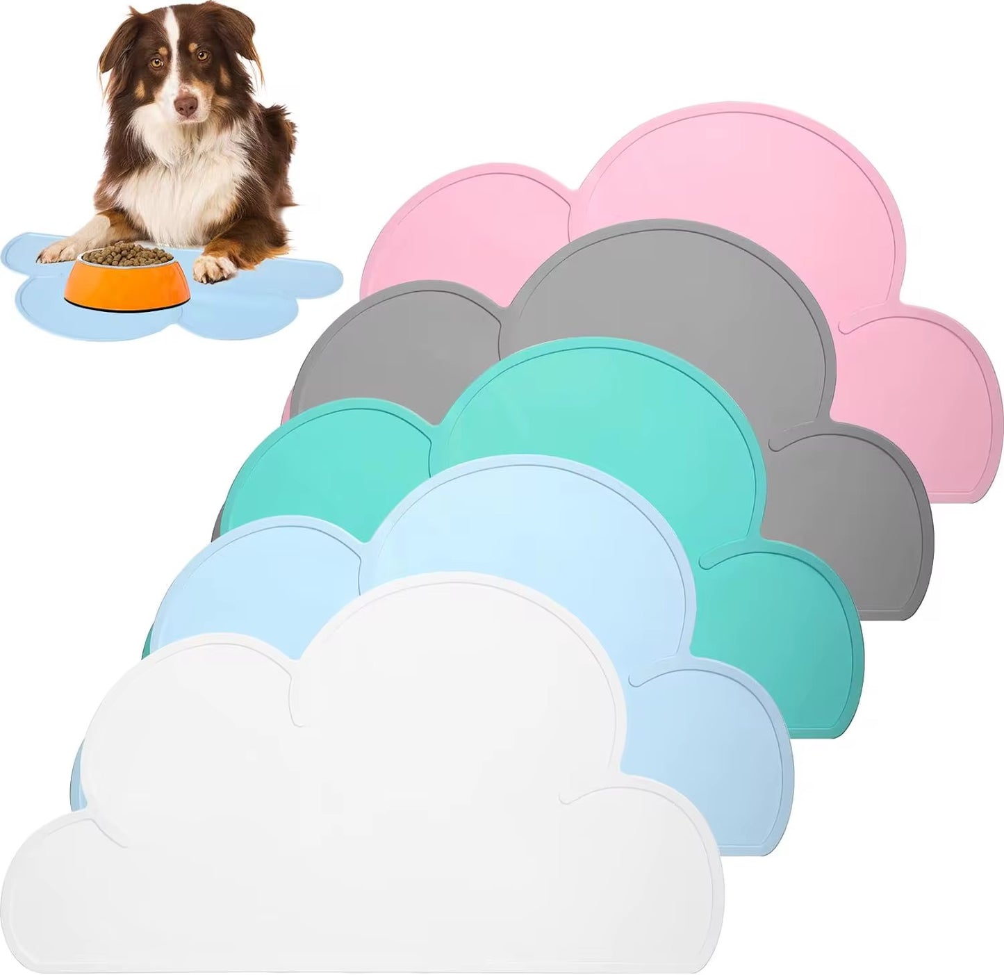 Cloud-Shaped Silicone Pet Food Mat – Anti-Slip & Waterproof