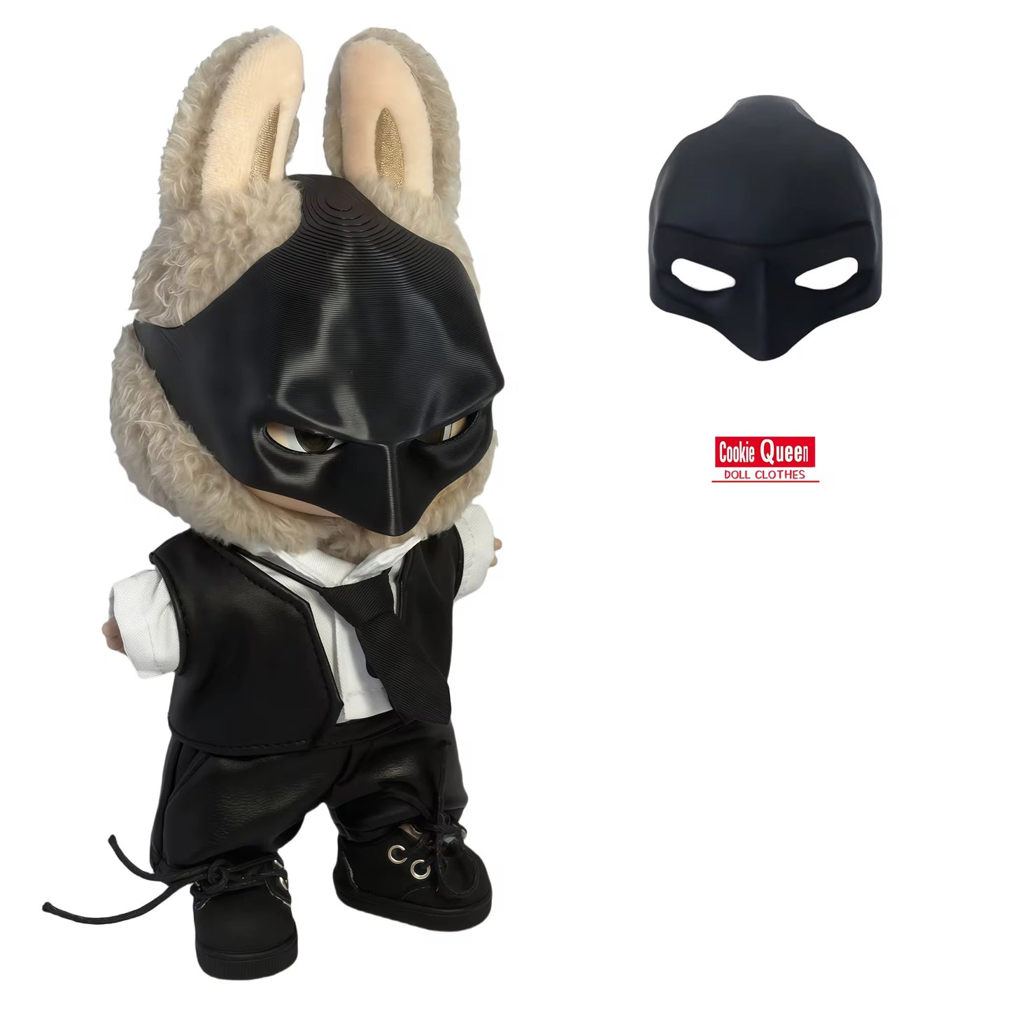 Cat Bat Man Mask – Halloween Superhero Half-Face Pet Costume