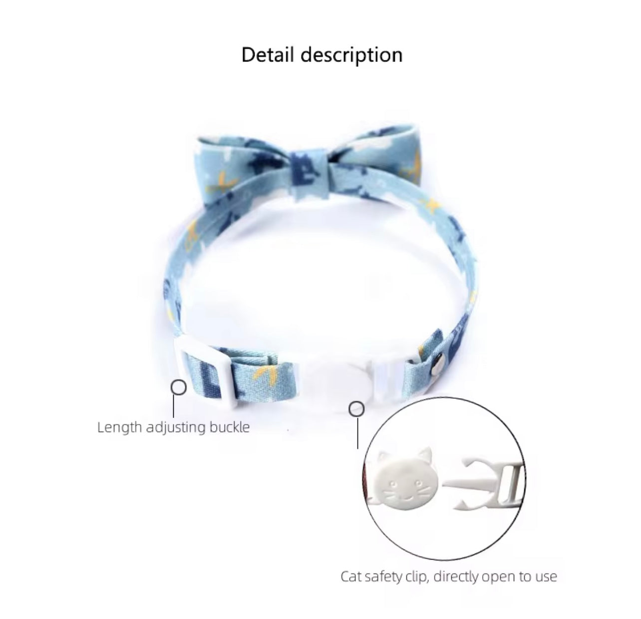 High-Quality Cat Collar with Bell & Pendant – Adjustable, Quick-Release, Comfortable