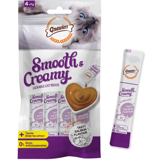Gnawlers Smooth & Creamy Lickable Cat Treats - Salmon Flavour