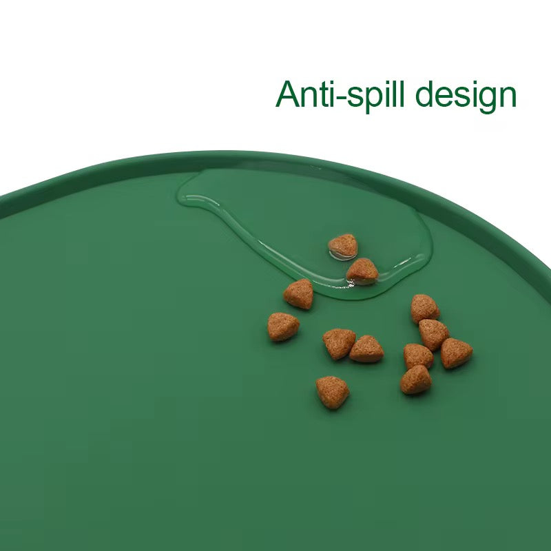 Waterproof Obround Silicone Pet Food Mat | Anti-Slip, Easy-Clean