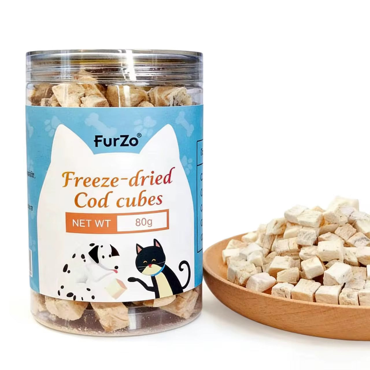 Furzo Freeze Dried Cod Cubes for Cats & Dogs – High Protein Cod Treats in Kenya (80g)