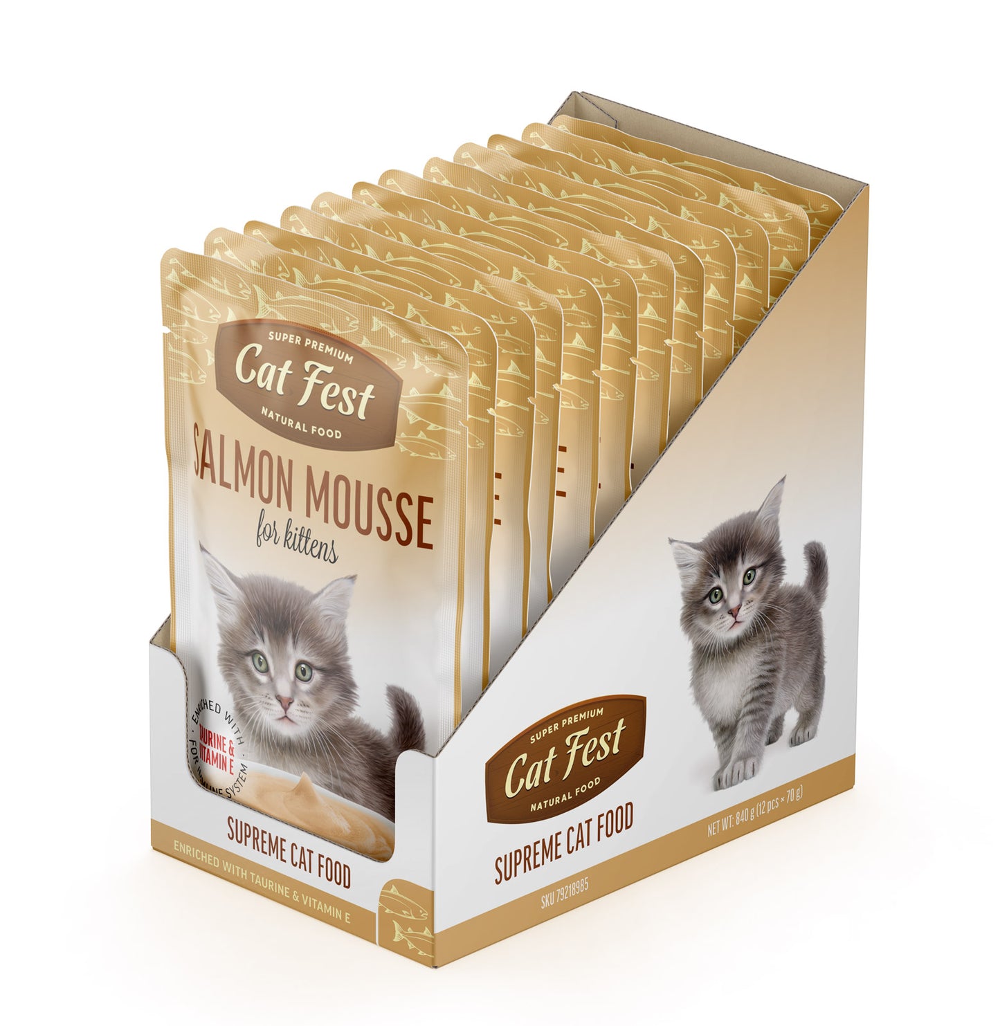 Salmon Mousse For Kittens - Cat Fest Pouches