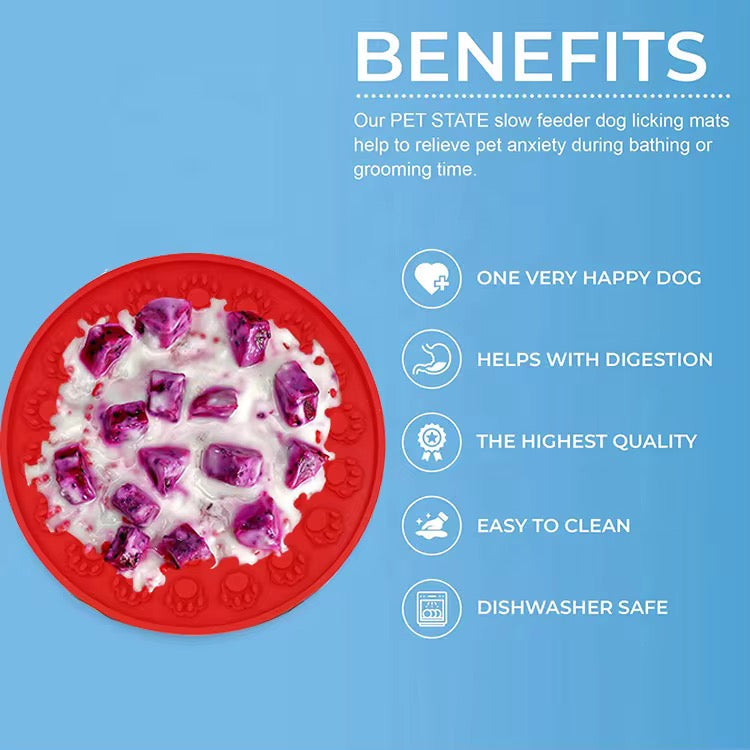 Silicone Treat Lick Mat for Dogs & Cats – Anti-Anxiety Slow Feeder & Boredom Relief Mat