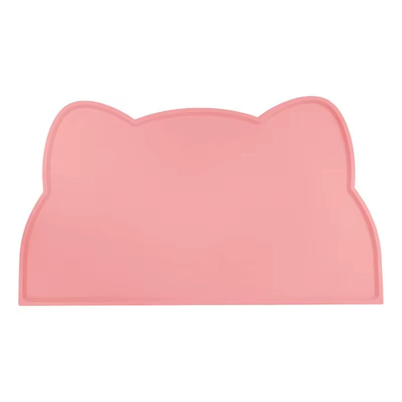 Cat-Shaped Waterproof Silicone Pet Feeding Mat – Non-Slip Food & Water Bowl Mat for Cats & Dogs