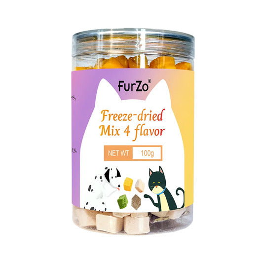 Furzo Mix 4 Flavors Freeze Dried Treats for Cats & Dogs – 100g
