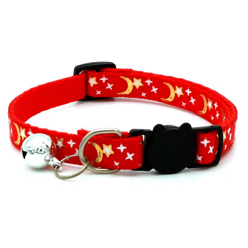 Cat Collar - Stars & Moon Print
