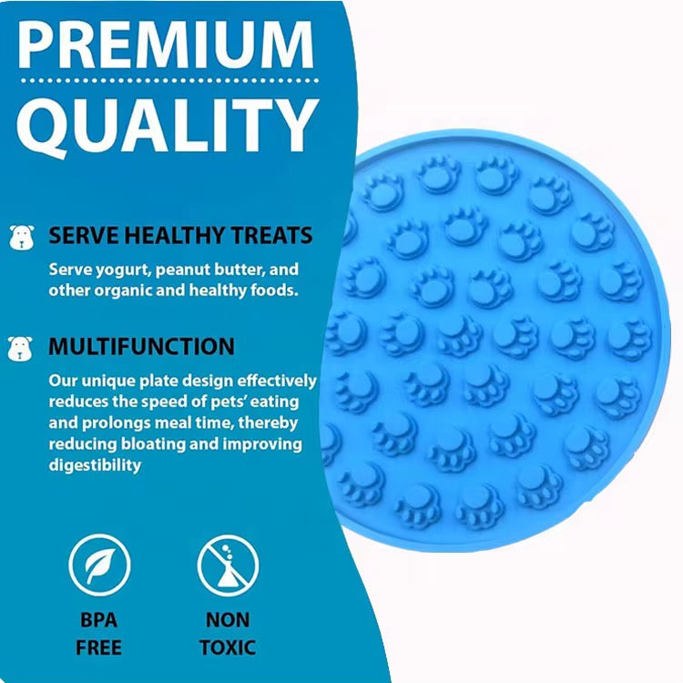 Silicone Treat Lick Mat for Dogs & Cats – Anti-Anxiety Slow Feeder & Boredom Relief Mat