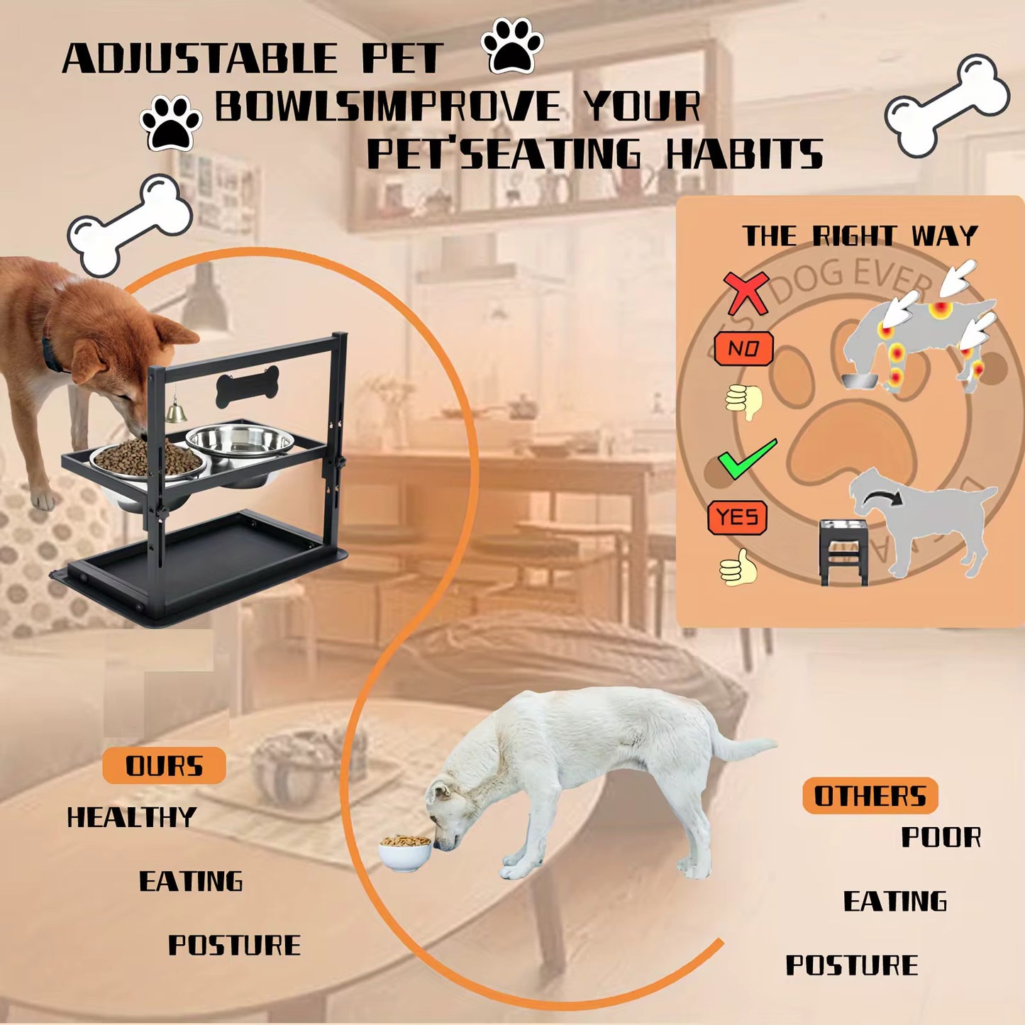 Elevated Dog Food Bowls Kenya | Anti-Slip & Adjustable Pet Feeder – Petcore.Ke
