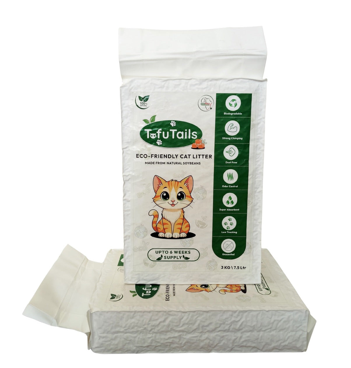 Tofu Tails Soybean Tofu Cat Litter | Eco-Friendly, Dust-Free, Super Clumping Tofu Litter