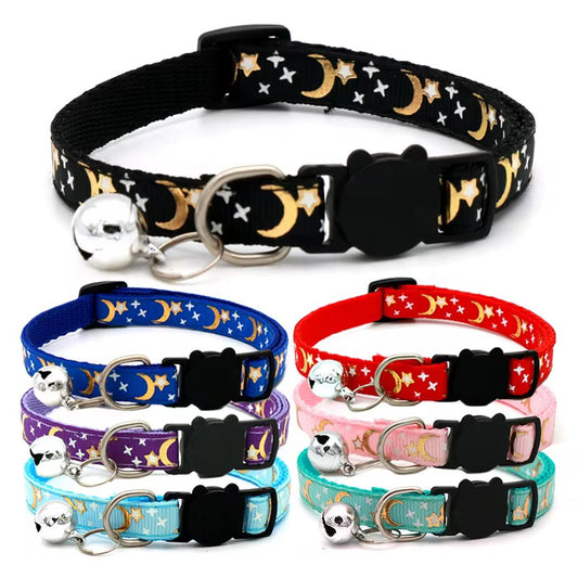 Cat Collar - Stars & Moon Print