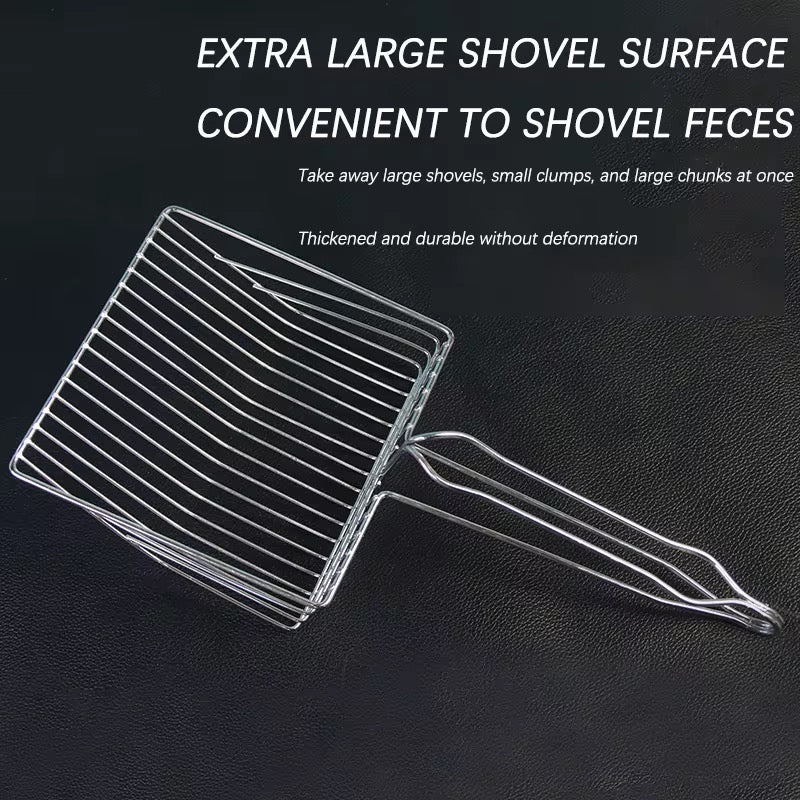 Extra-Large Stainless Steel Cat Litter Scoop – Fast, Durable Waste Removal