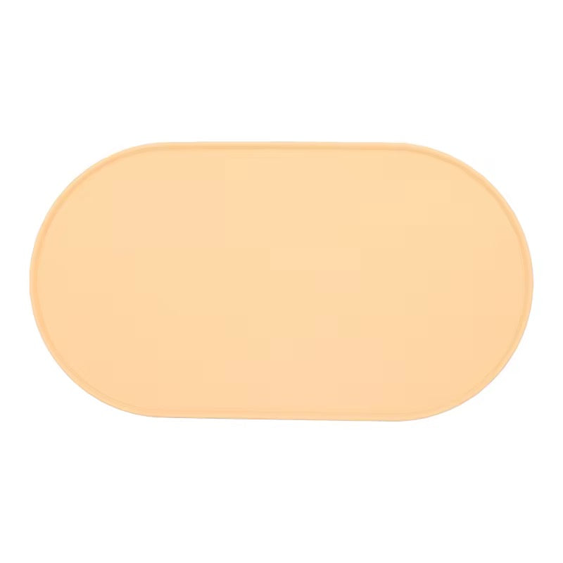Waterproof Obround Silicone Pet Food Mat | Anti-Slip, Easy-Clean