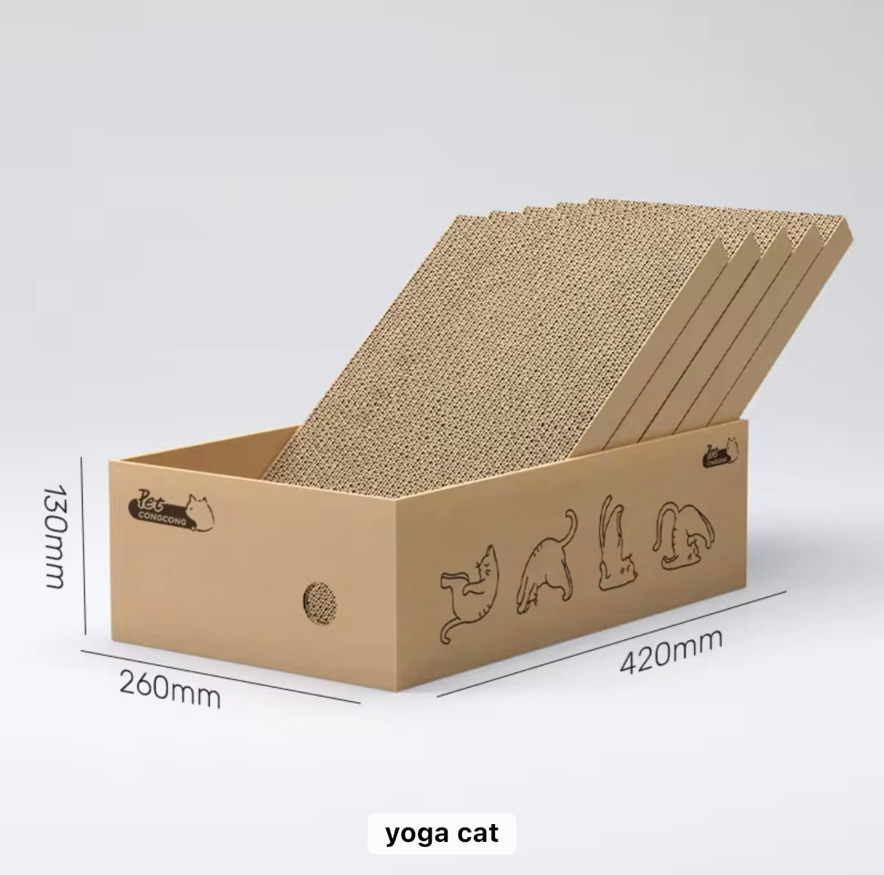 6 in 1, Cat Scratcher Cardboard box with 5 scratcher Boards