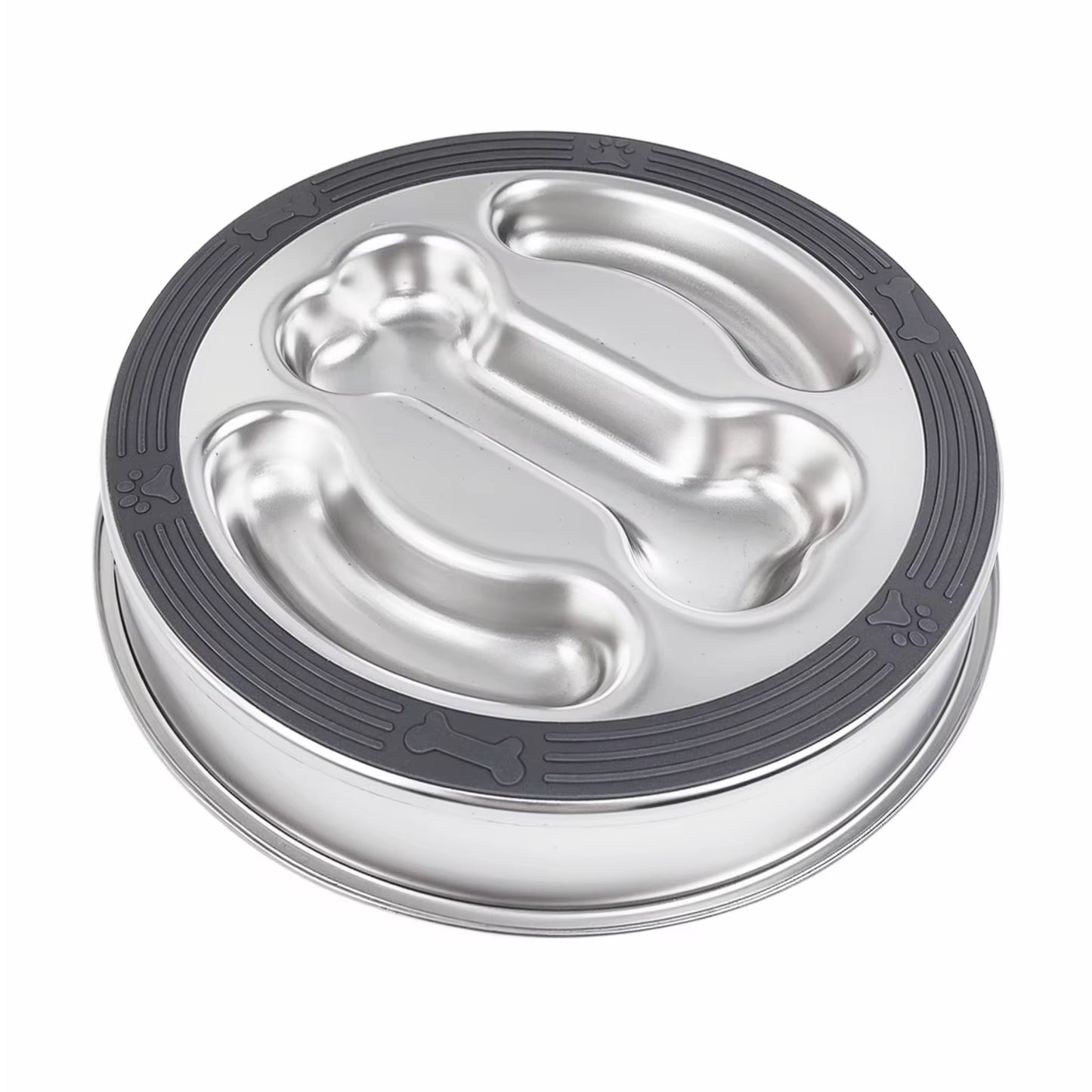 Large Stainless Steel Slow-Feeder Dog Bowl