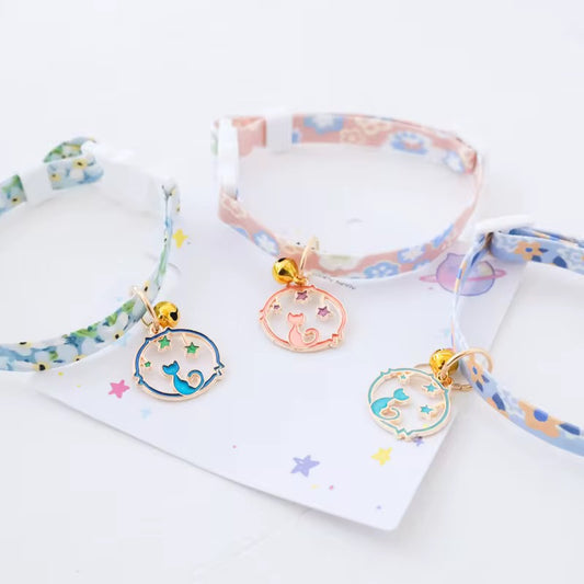 Cute Planet Cat Collar with Bell – Durable Adjustable Collar for Kittens & Adult Cats in Kenya