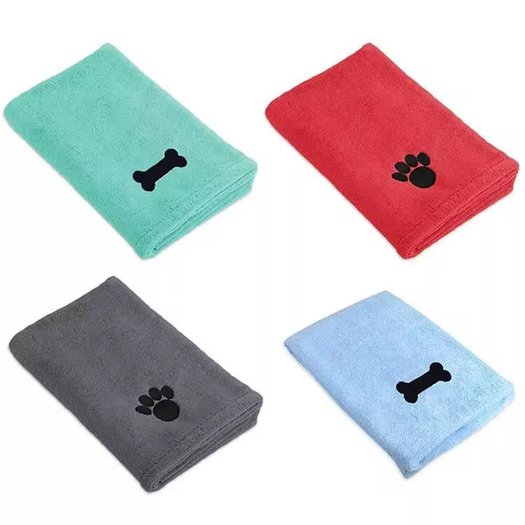 Pet Microfiber Towel for Cats & Dogs - Super Absorbent Quick-Dry Pet Bath Towel