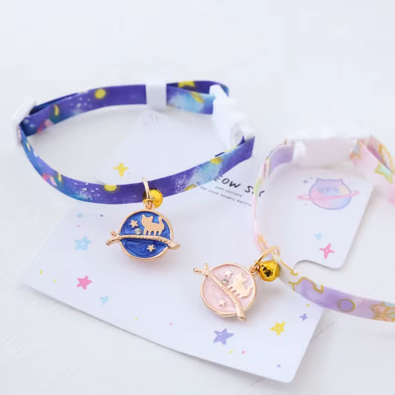 Cute Planet Cat Collar with Bell – Durable Adjustable Collar for Kittens & Adult Cats in Kenya