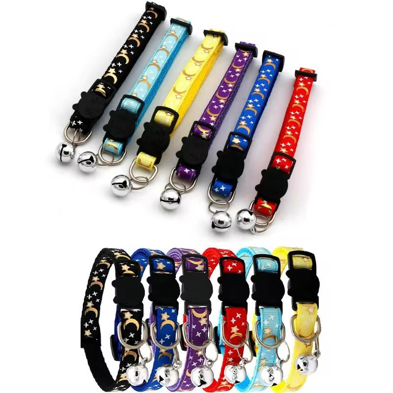 Cat Collar - Stars & Moon Print
