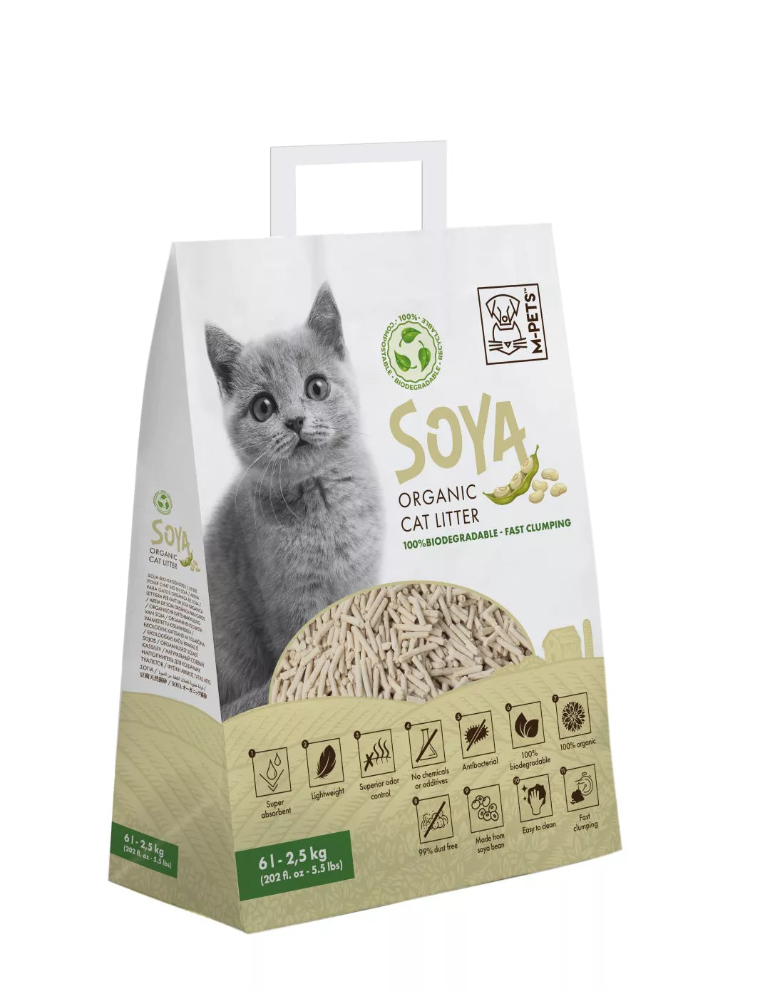 M-PETS Soya Organic Tofu Cat Litter – Natural, Biodegradable & Fast-Clumping Cat Litter in Kenya