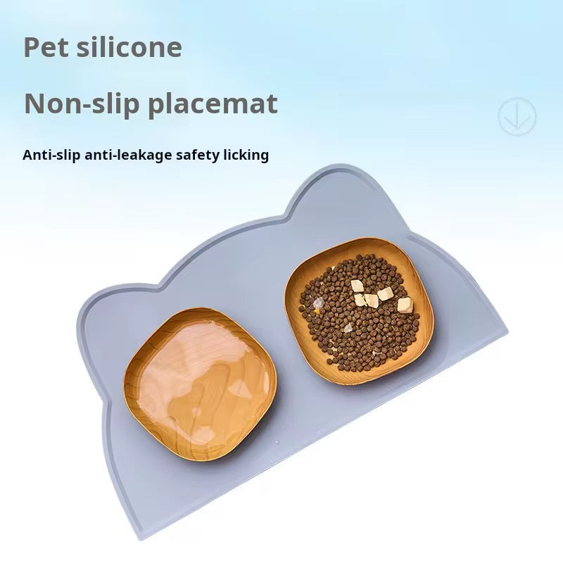 Cat-Shaped Waterproof Silicone Pet Food Mat – Cute & Mess-Free