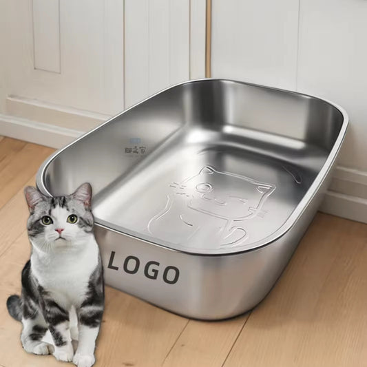 Heavy Duty Stainless Steel Cat Litter Box (No Cat Print Embossing)