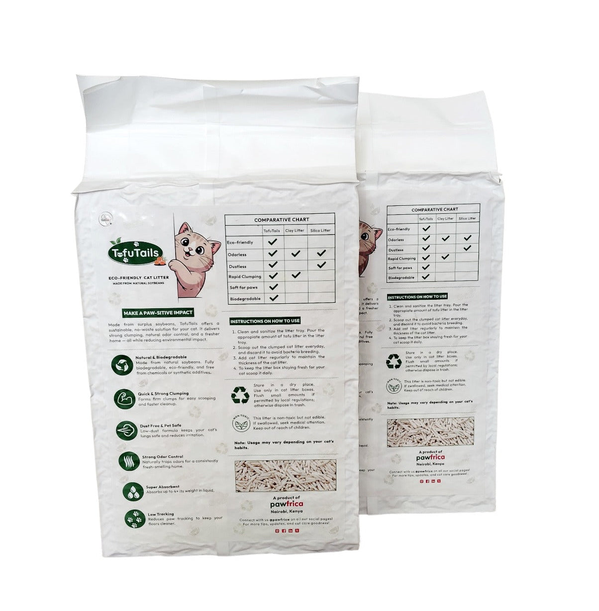 Tofu Tails Soybean Tofu Cat Litter | Eco-Friendly, Dust-Free, Super Clumping Tofu Litter