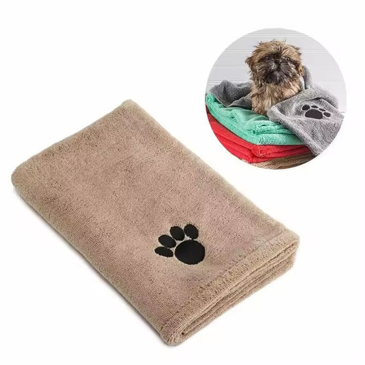 Pet Microfiber Towel for Cats & Dogs - Super Absorbent Quick-Dry Pet Bath Towel