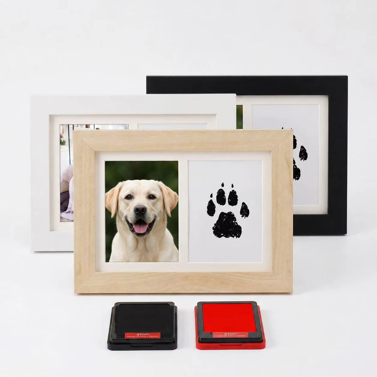 Pet Photo Frame with Paw Print Stamp – Dog & Cat Keepsake Gift