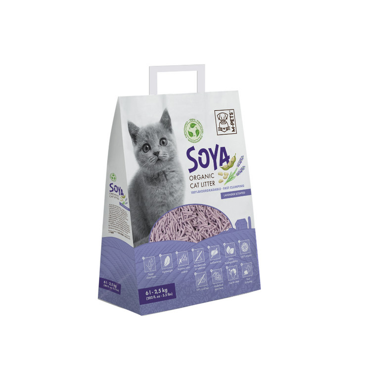 M-PETS Soya Tofu Cat Litter – Lavender Scented, Fast Clumping & Odor Control