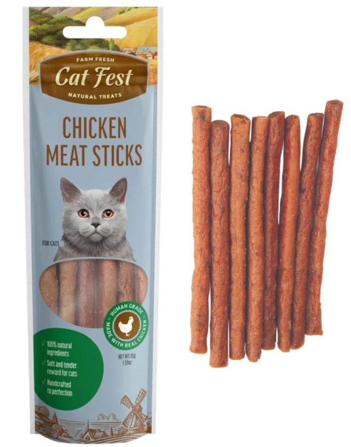 Cat Fest Chicken Meat Sticks - Tasty Soft Cat Treats