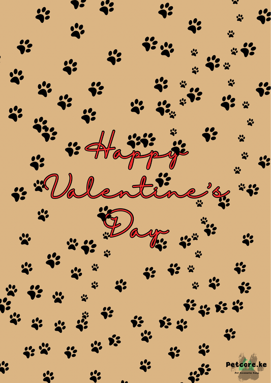 Happy Valentine’s Day Card (with Paws) – Cute Pet Lover Greeting Card in Kenya