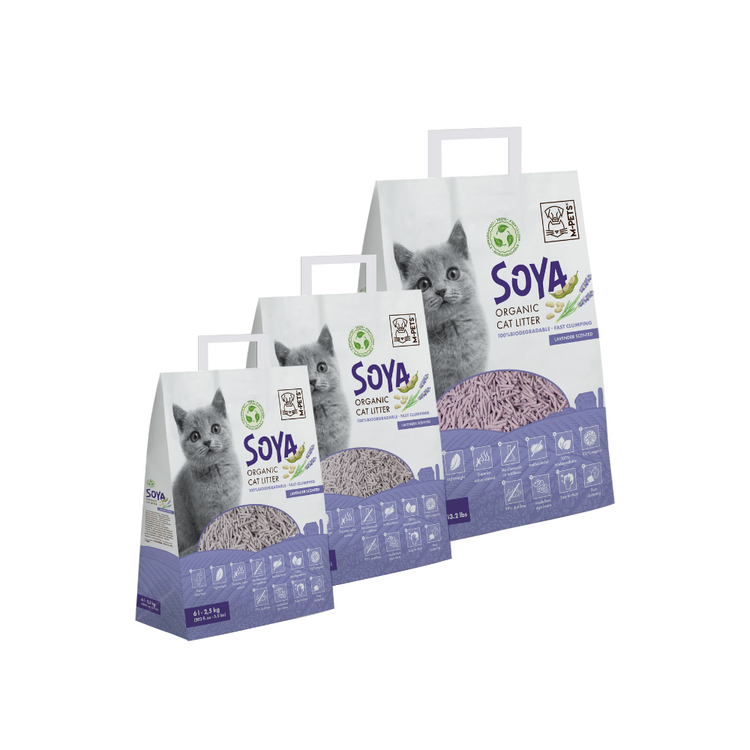 M-PETS Soya Tofu Cat Litter – Lavender Scented, Fast Clumping & Odor Control