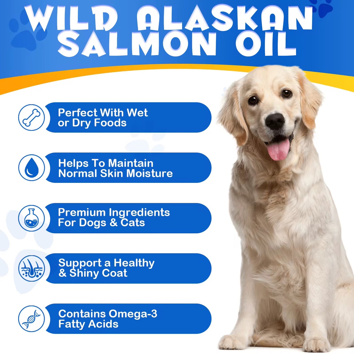 Salmon Oil for Dogs & Cats – Premium Omega-3 Supplement