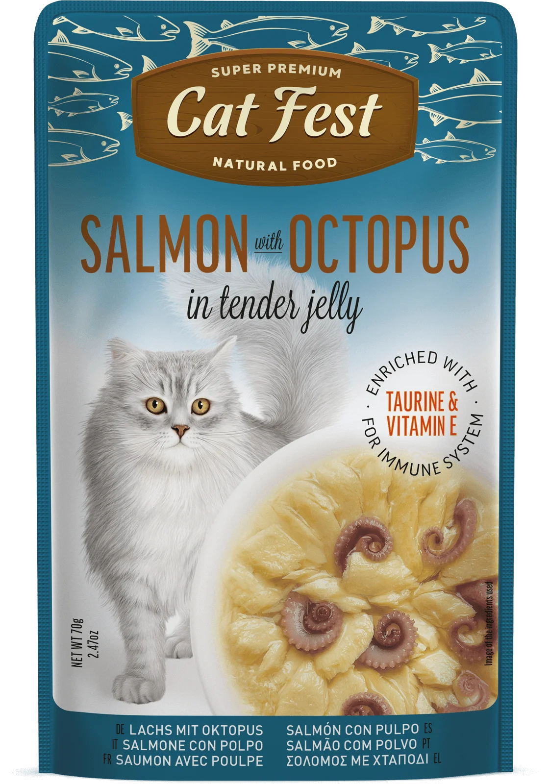 Cat Fest Salmon & Octopus Cat Food Pouch in Tender Jelly | Petcore Kenya